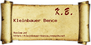 Kleinbauer Bence névjegykártya