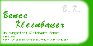 bence kleinbauer business card